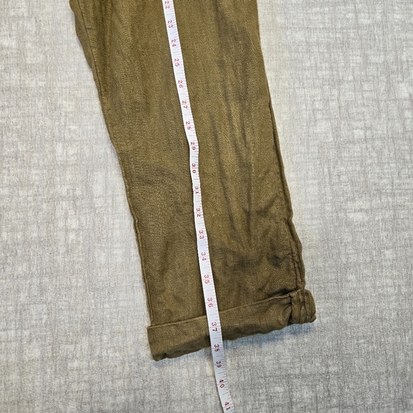 Brown Free People Paper Bag Linen Pants Size M - Picture 7 of 11
